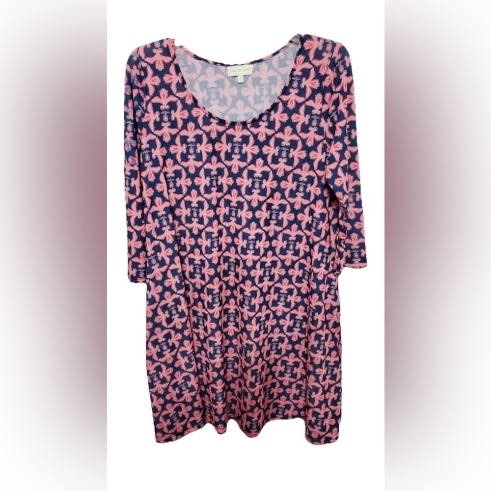 Simply Southern Kids Dress - Pink and Navy